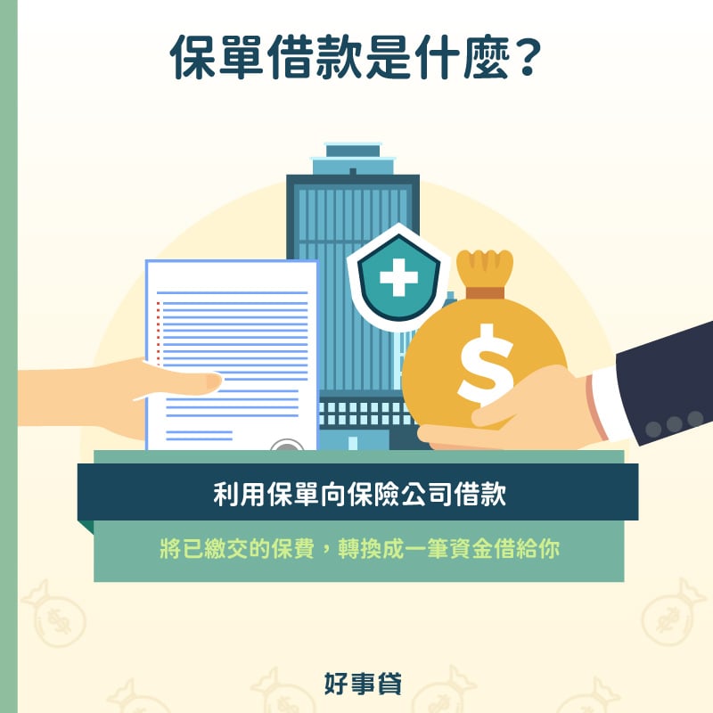 保單借款是利用已經繳交的保費,轉換成一筆資金借給你。