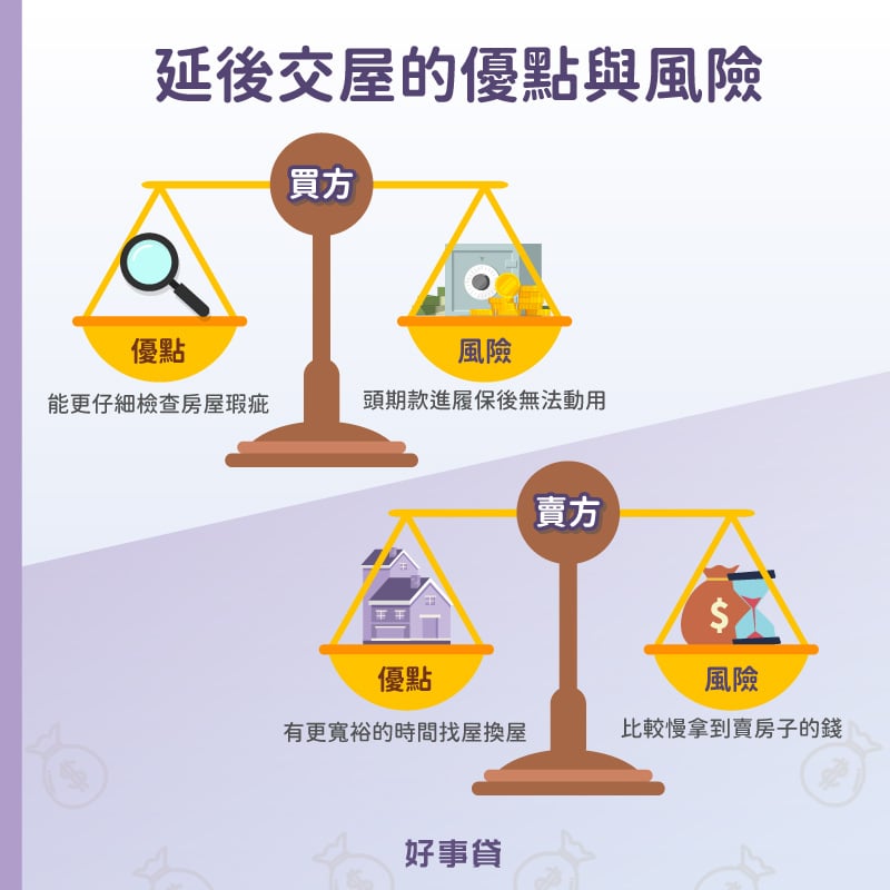 延後交屋對房屋買賣雙方的優點與風險