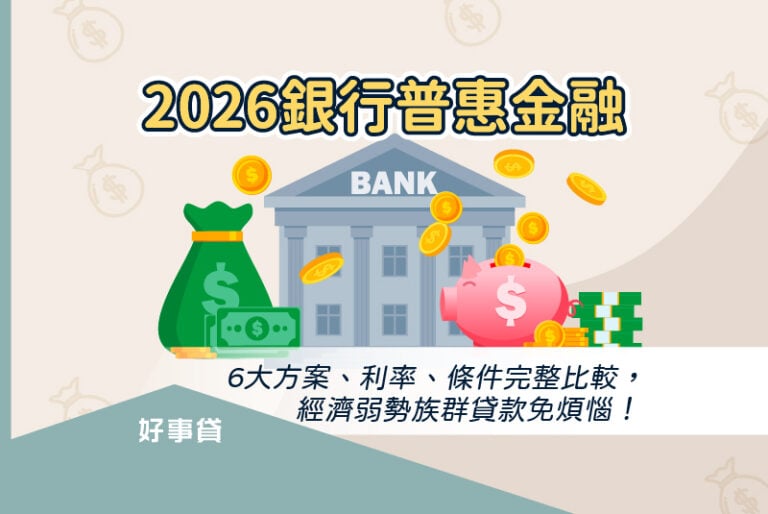 2026銀行普惠金融6大方案、利率、條件完整比較。